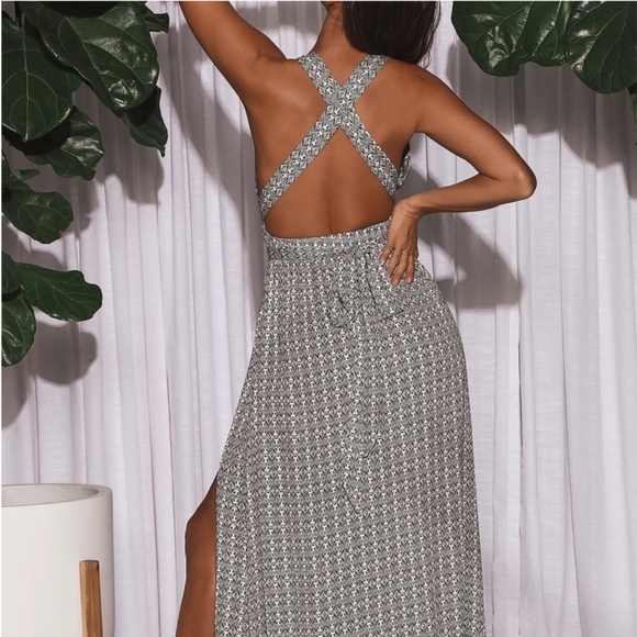 Lulus Casablanca Queen Black & White Maxi Dress Small - Picture 4 of 7